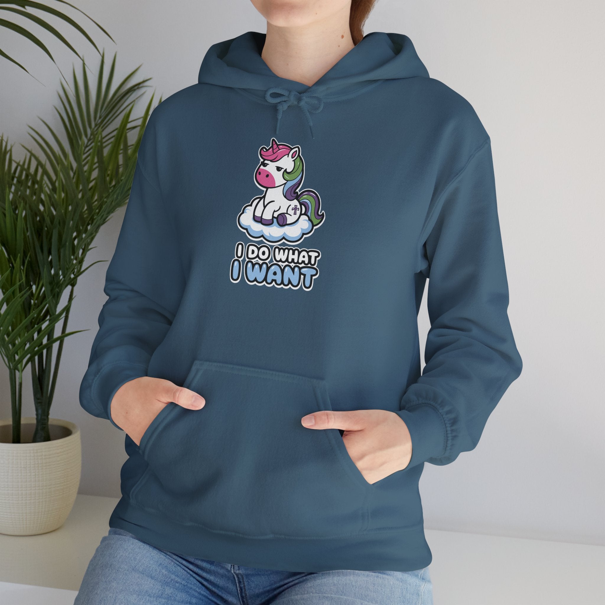I Do What I Want Unicorn - Classic Funny Hoodie - Gift for Friends, Cozy Sweatshirt