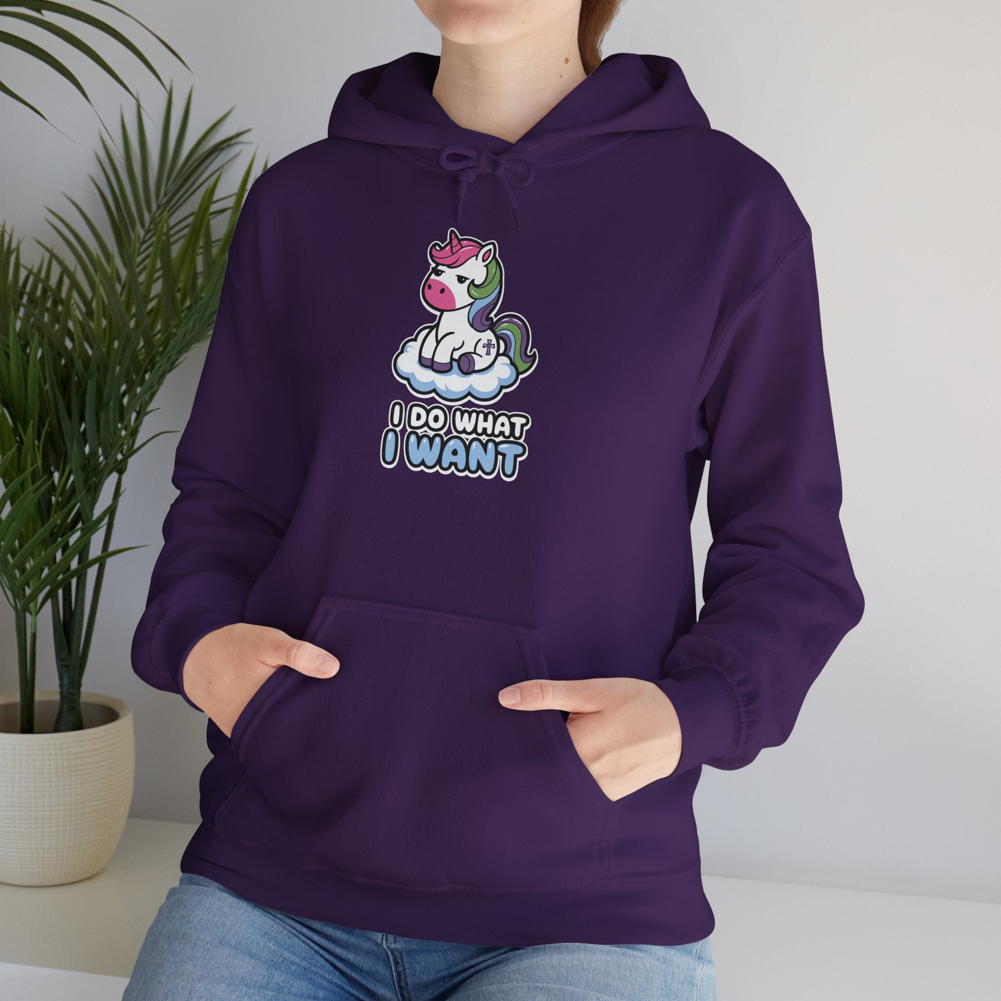 I Do What I Want Unicorn - Classic Funny Hoodie - Gift for Friends, Cozy Sweatshirt