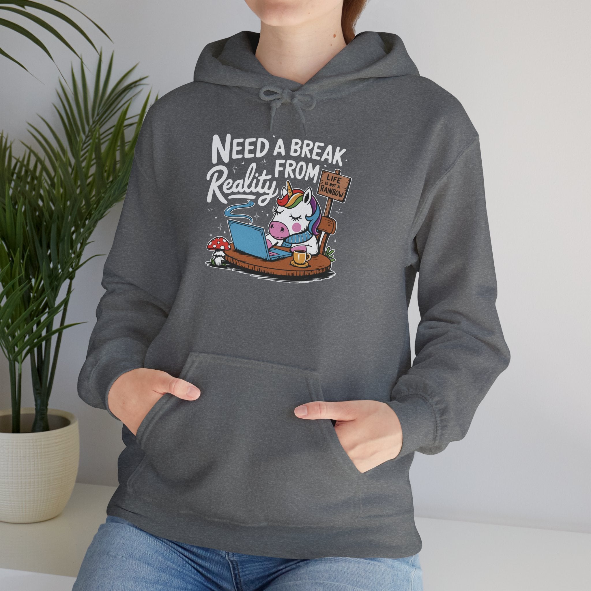 Coffee Break Unicorn - Classic Funny Hoodie - Gift for Friends, Cozy Sweatshirt