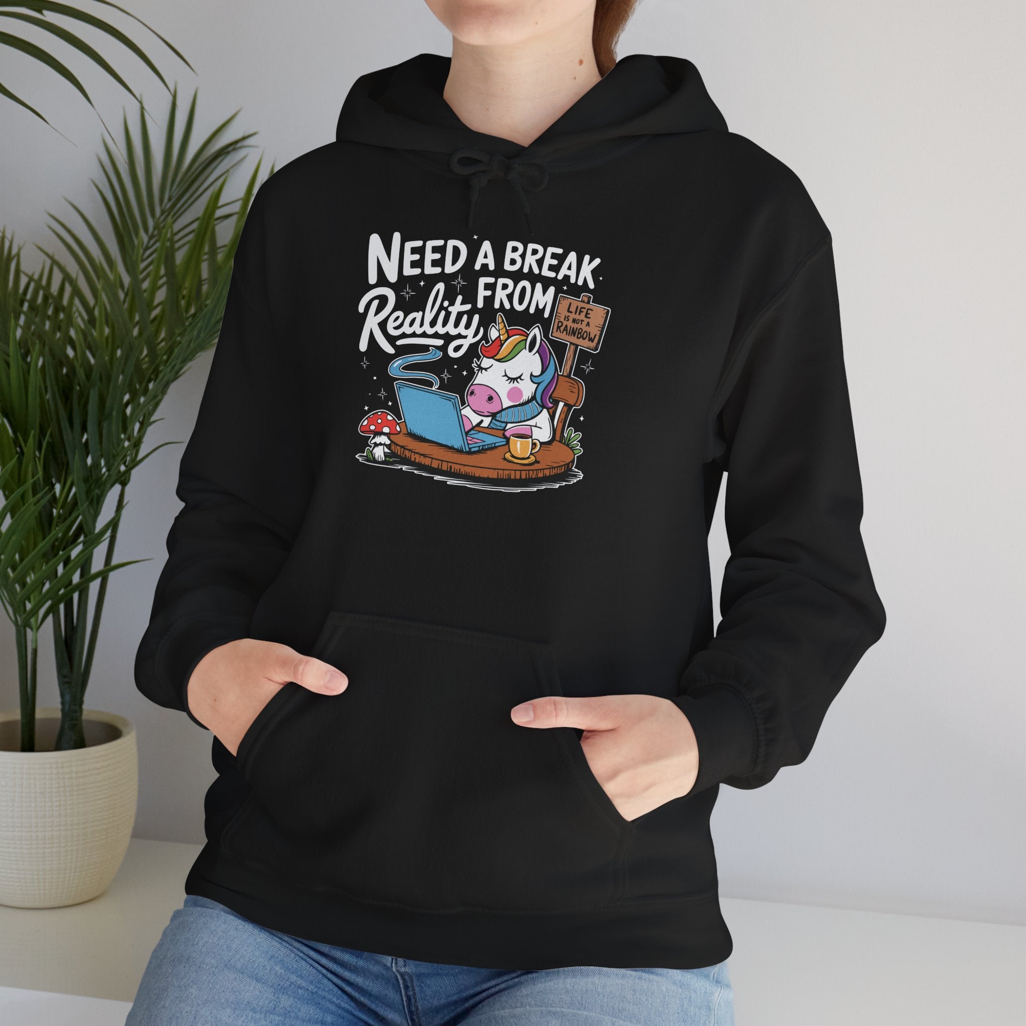 Coffee Break Unicorn - Classic Funny Hoodie - Gift for Friends, Cozy Sweatshirt