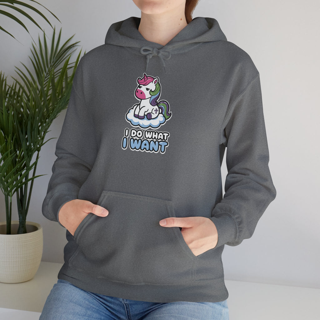 I Do What I Want Unicorn - Classic Funny Hoodie - Gift for Friends, Cozy Sweatshirt
