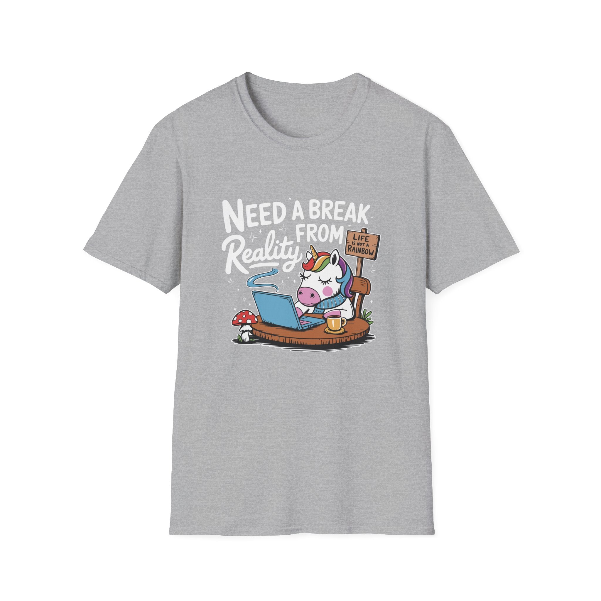 Coffee Break Unicorn Classic Funny Tee | Adult Unisex Tee