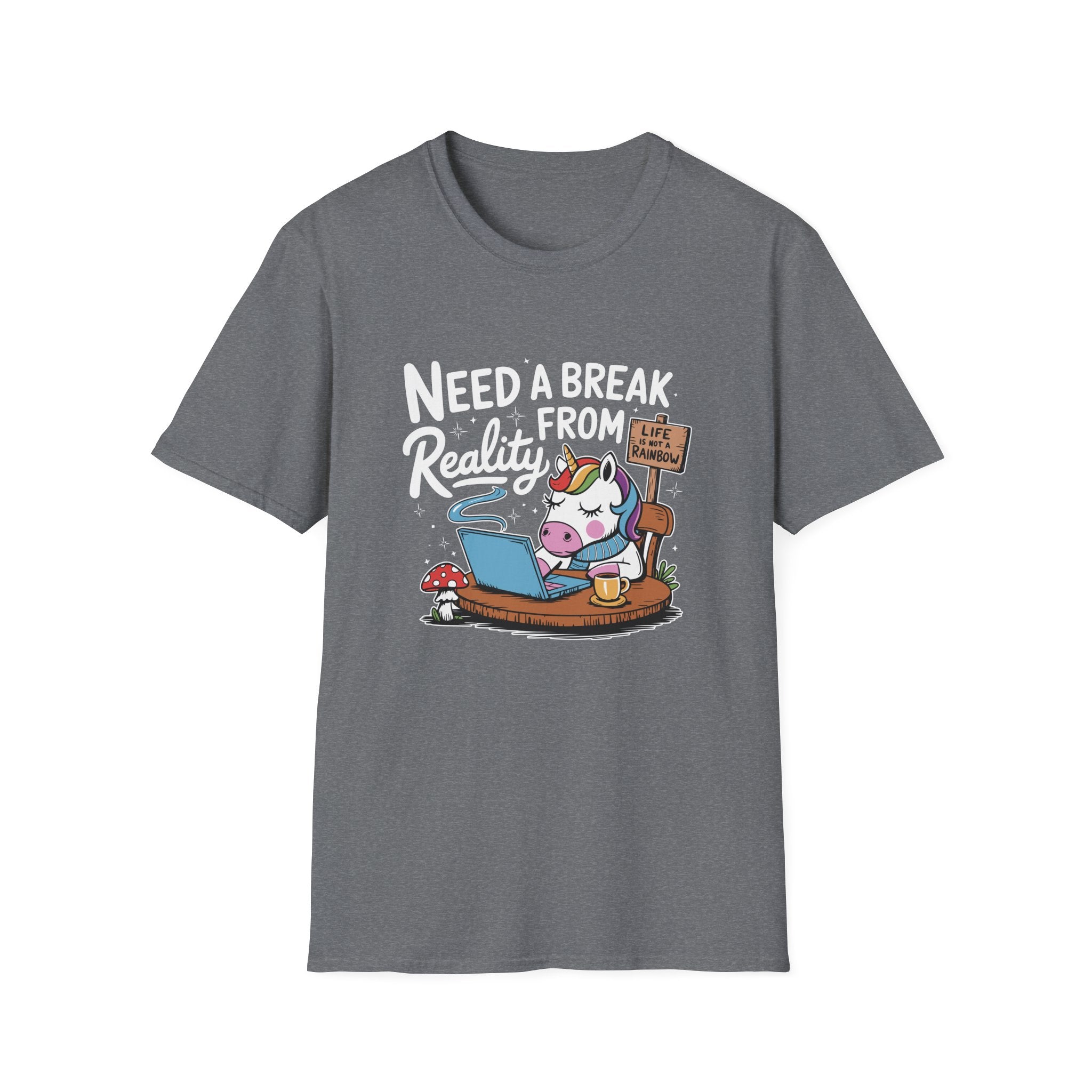 Coffee Break Unicorn Classic Funny Tee | Adult Unisex Tee