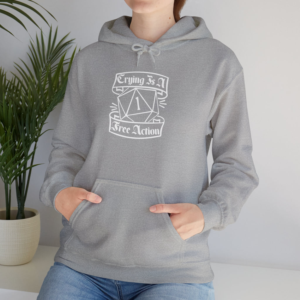 Crying Is A Free Action - Classic Game Night Hoodie