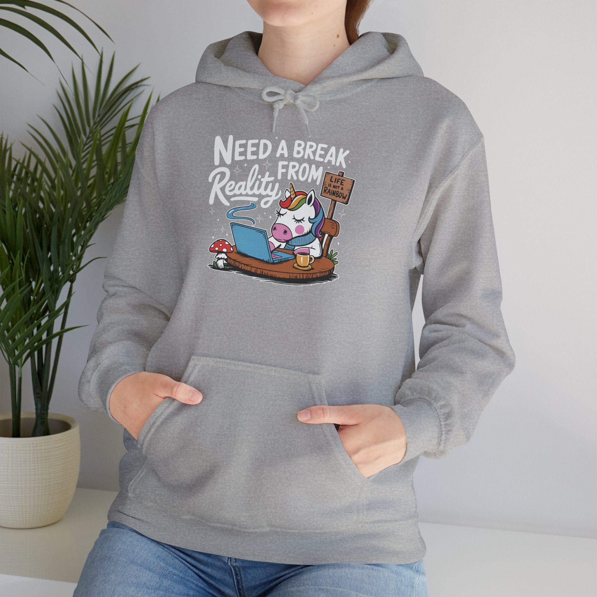 Coffee Break Unicorn - Classic Funny Hoodie - Gift for Friends, Cozy Sweatshirt