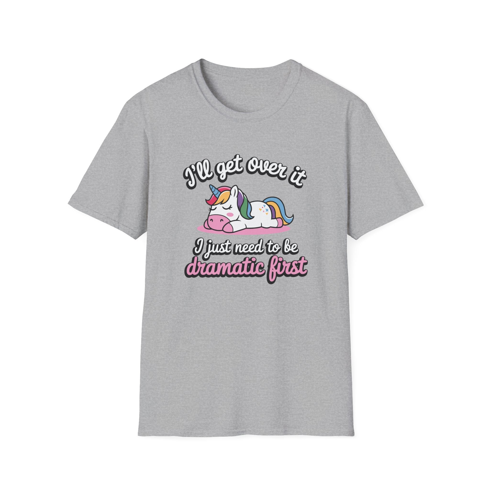 Dramatic Unicorn Classic Funny Tee | Adult Unisex Tee