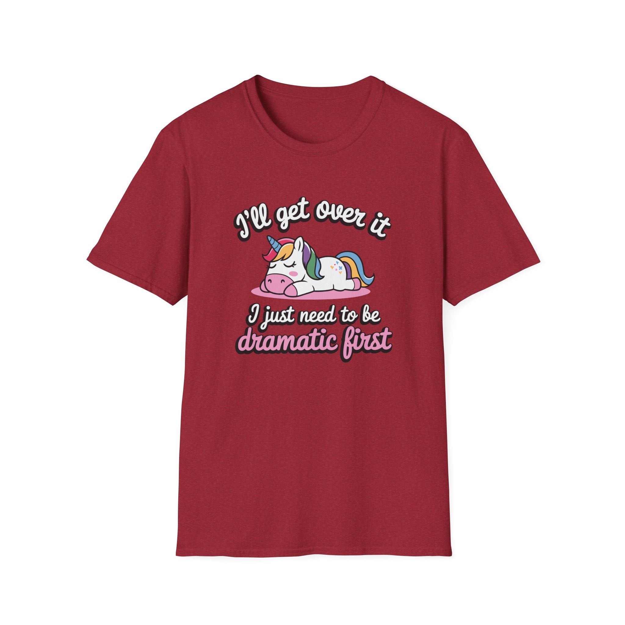 Dramatic Unicorn Classic Funny Tee | Adult Unisex Tee