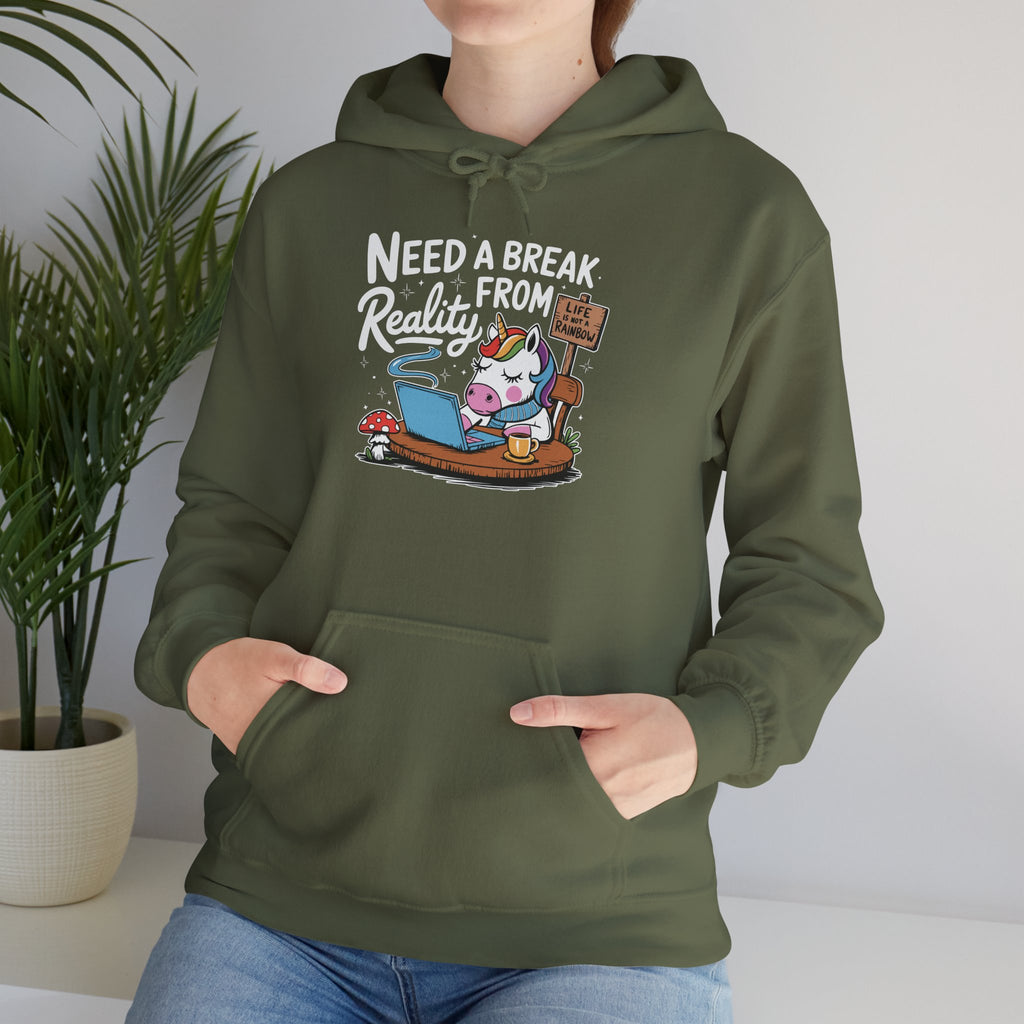 Coffee Break Unicorn - Classic Funny Hoodie - Gift for Friends, Cozy Sweatshirt