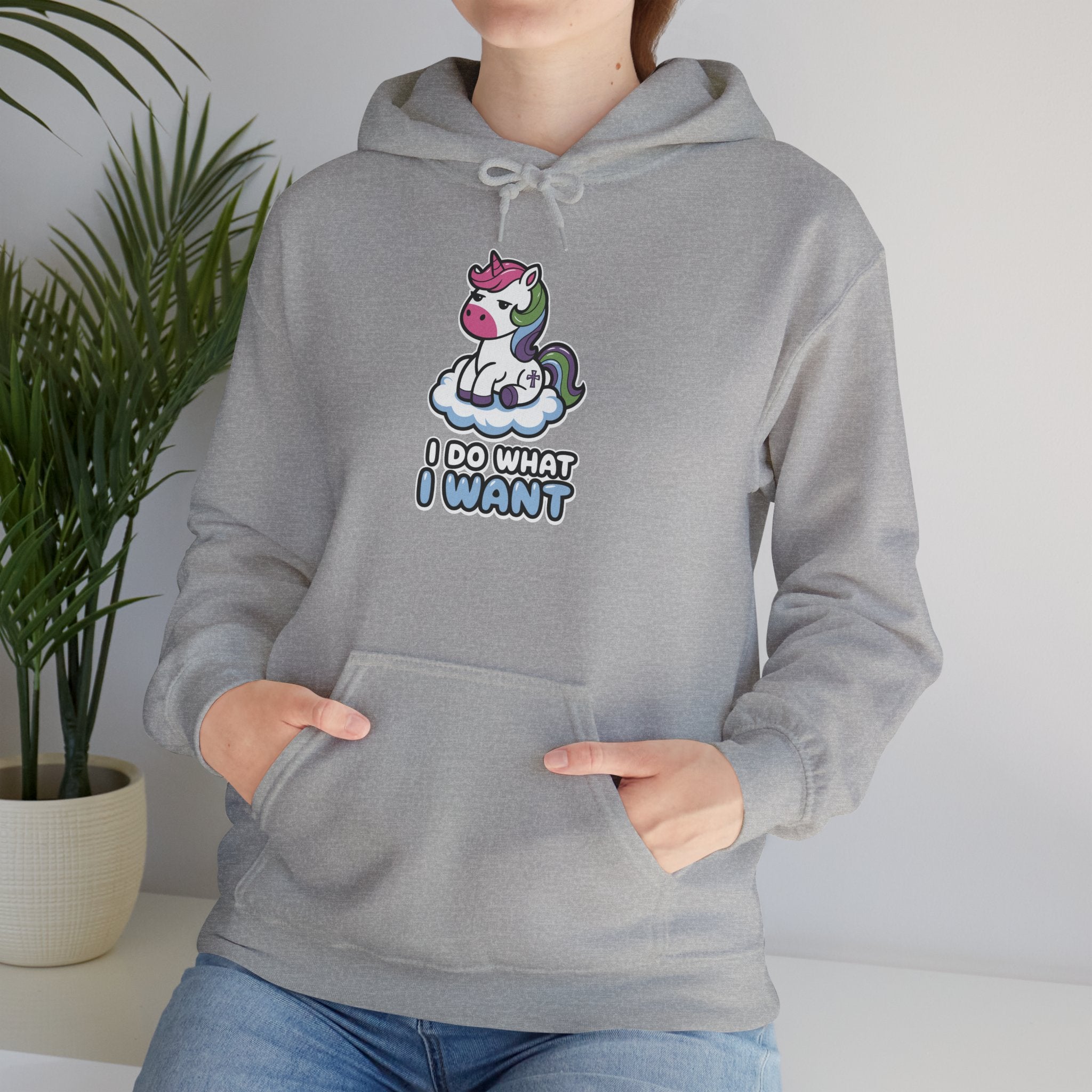 I Do What I Want Unicorn - Classic Funny Hoodie - Gift for Friends, Cozy Sweatshirt