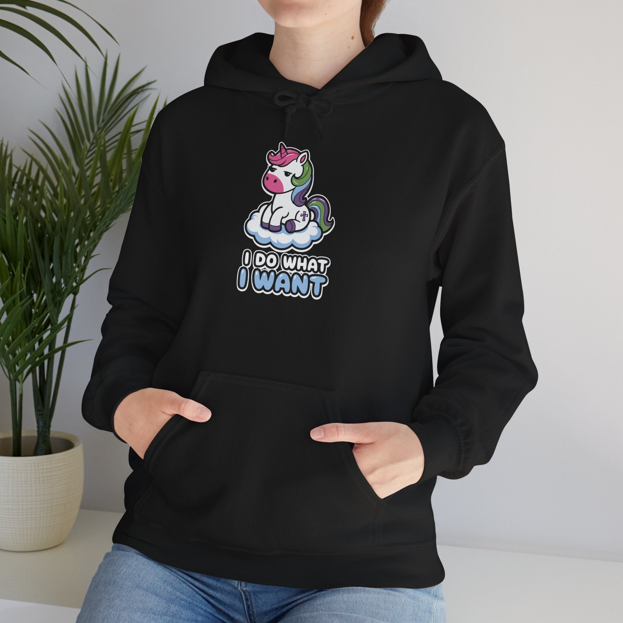 I Do What I Want Unicorn - Classic Funny Hoodie - Gift for Friends, Cozy Sweatshirt