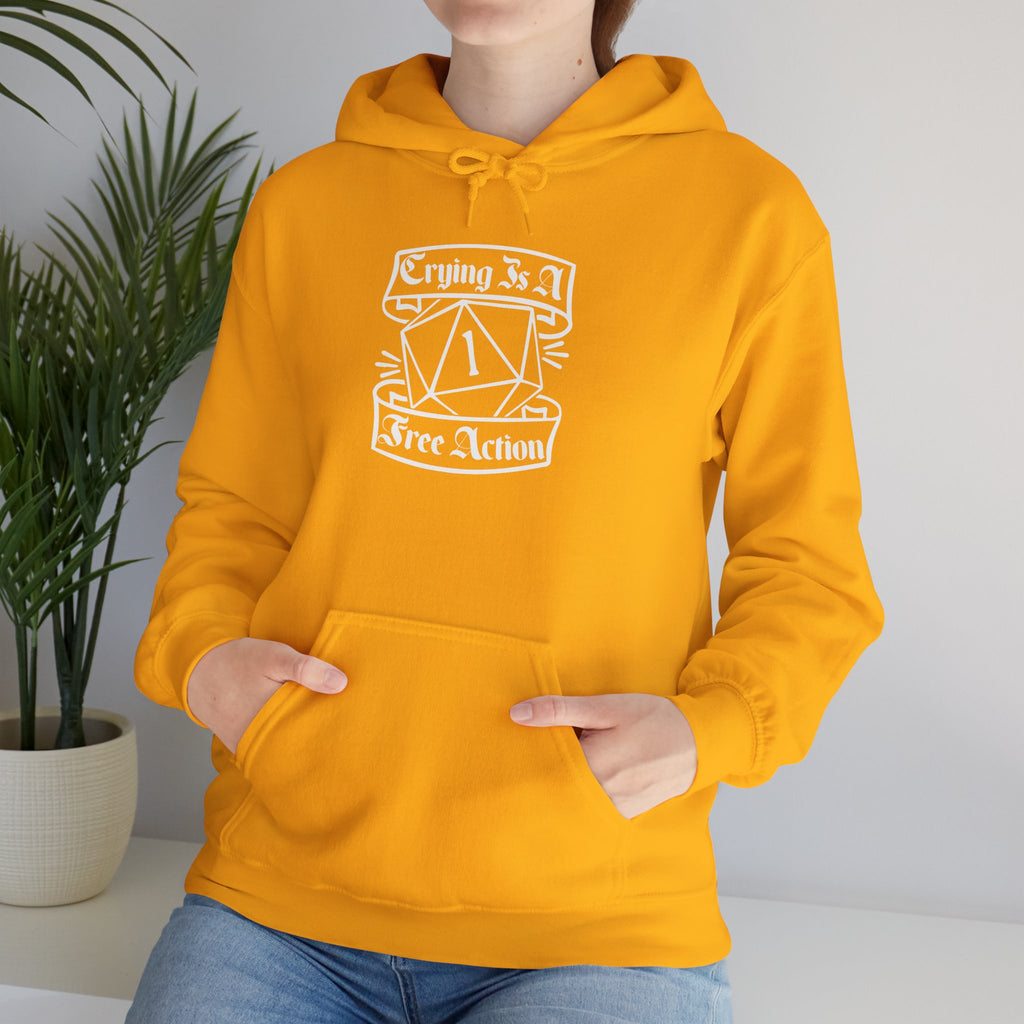 Crying Is A Free Action - Classic Game Night Hoodie