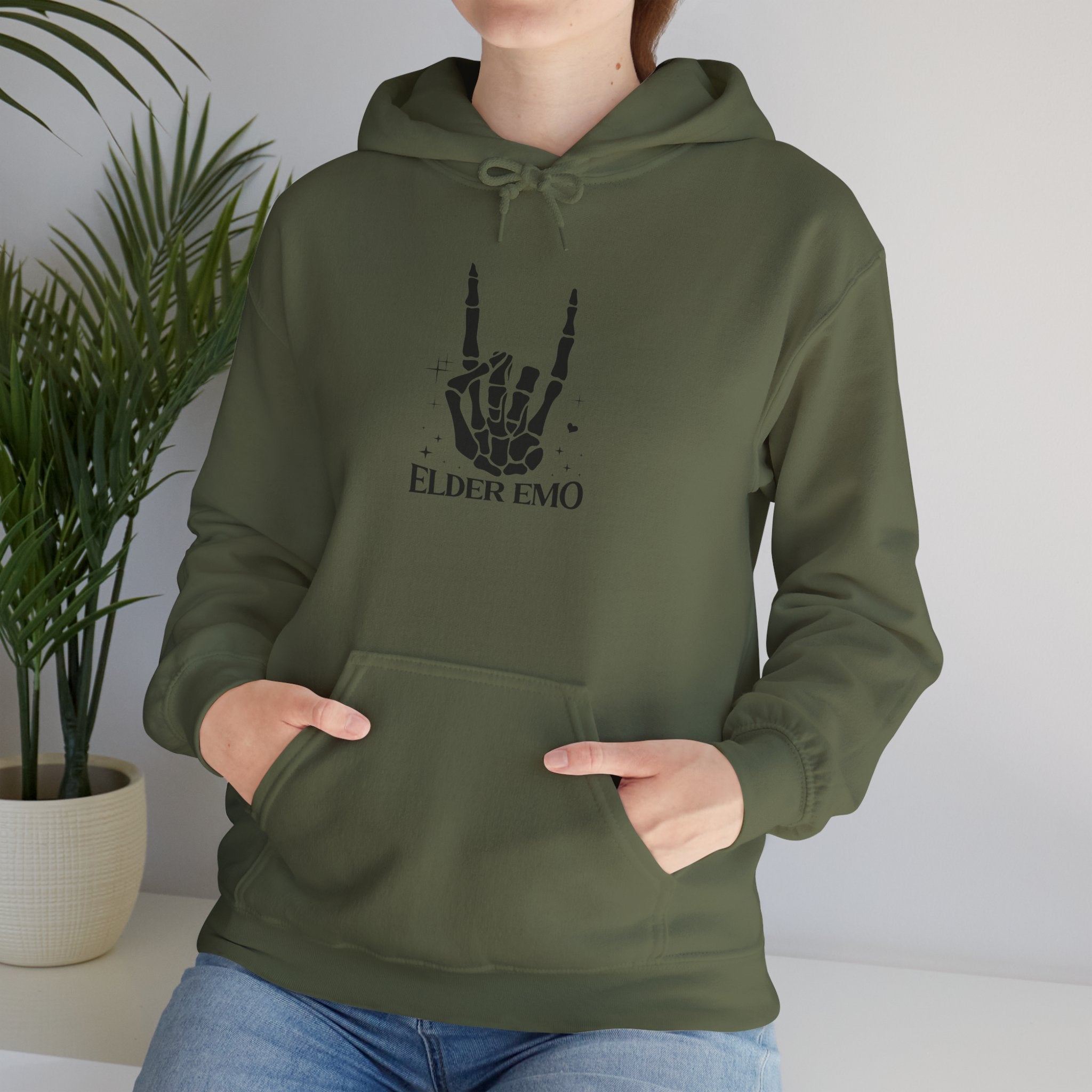 Elder Emo - Classic Funny Hoodie, Casual Wear, Everyday Humor Apparel