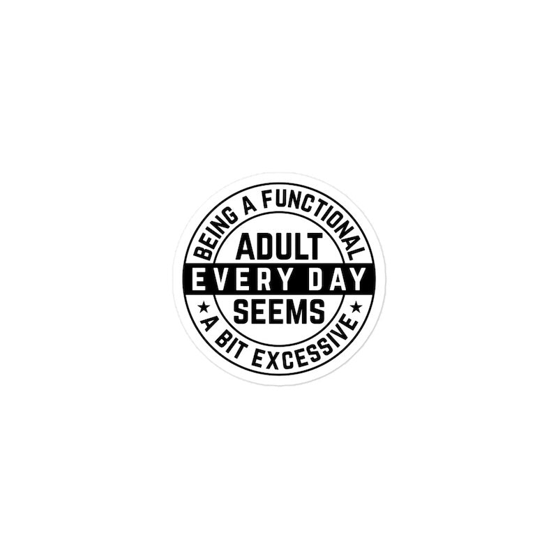 Black circular stamp-like design with text on a white background