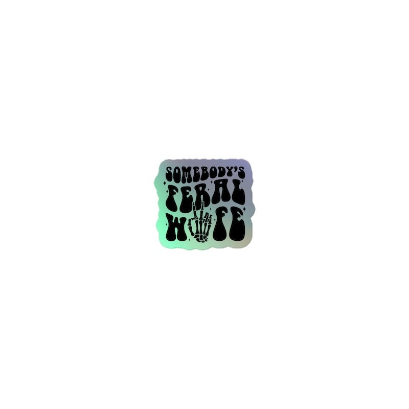 Sticker with text and graphics on a white background