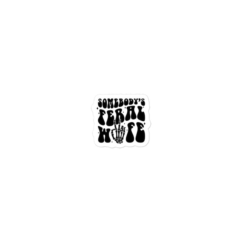 Black text and skeleton hand design on a white background