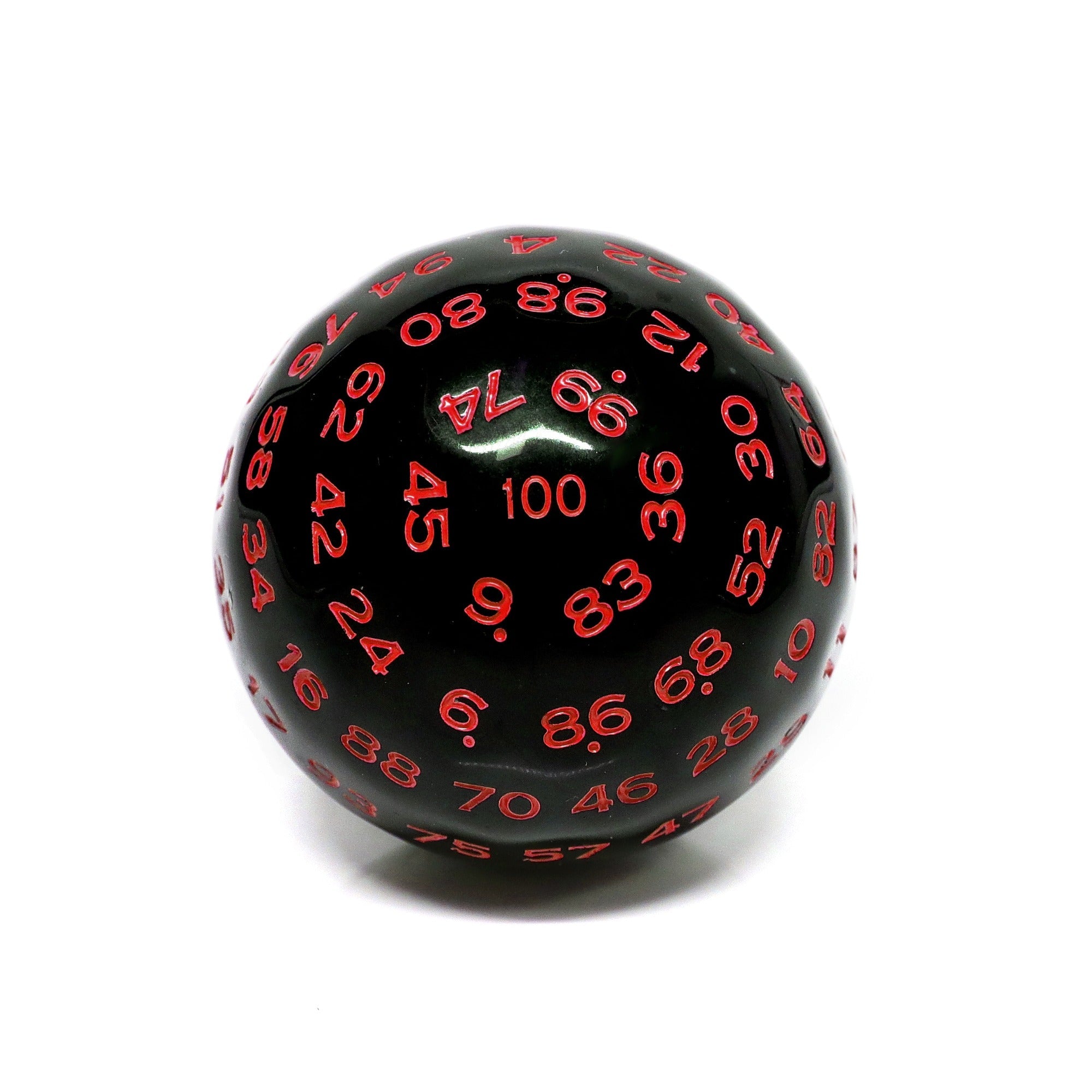 D100-Black Opaque w/Red Numbers