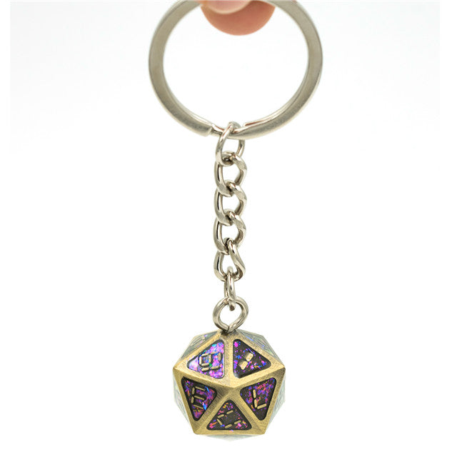 Keychain with a geometric pendant on a white background