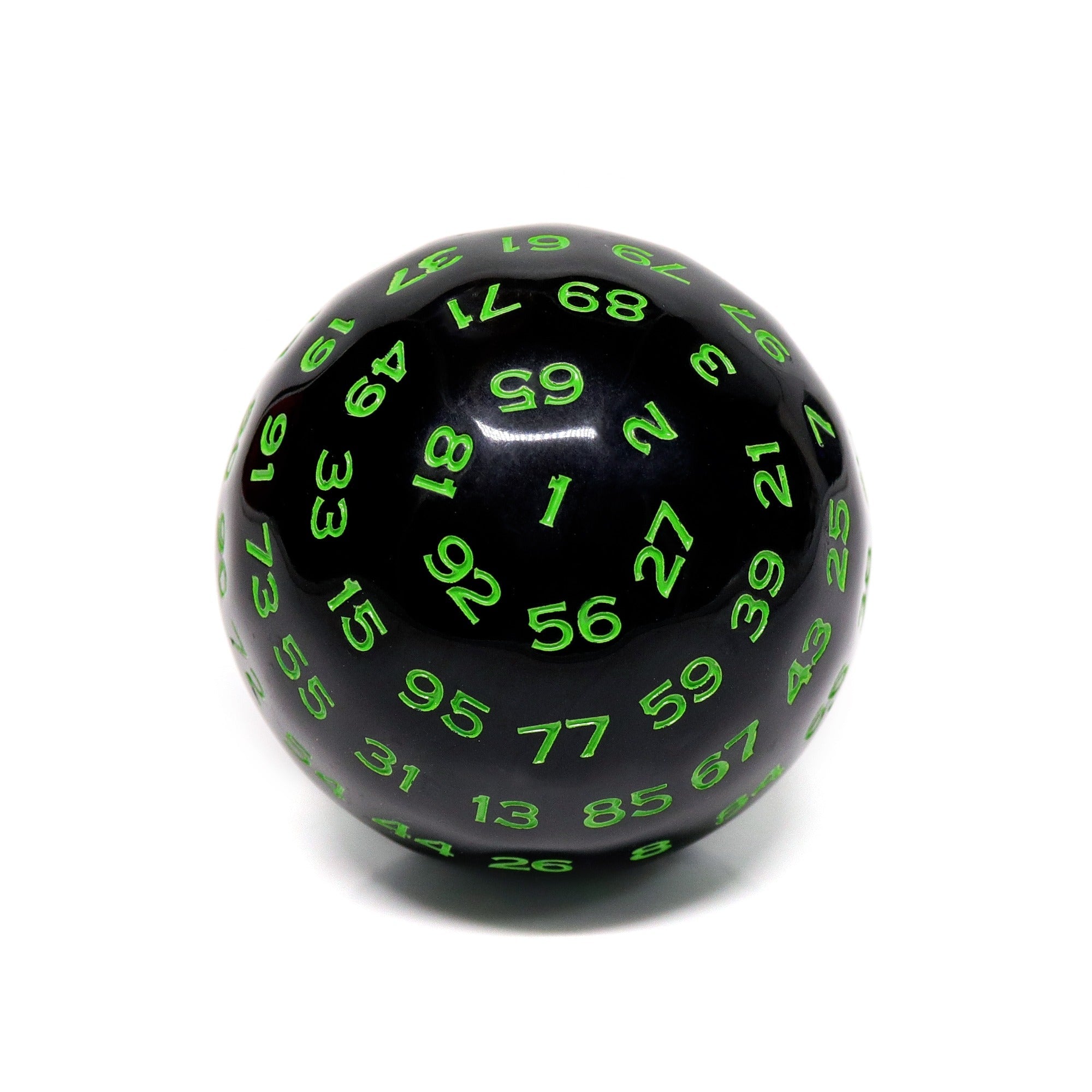 D100-Black Opaque w/Green Numbers