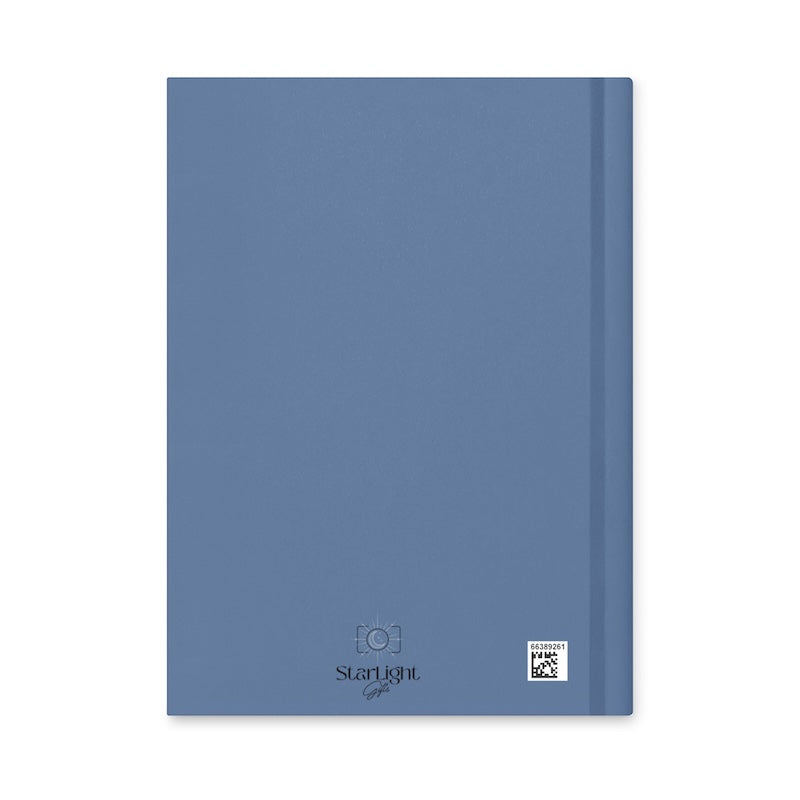 Blue notebook with Startlight branding on a white background