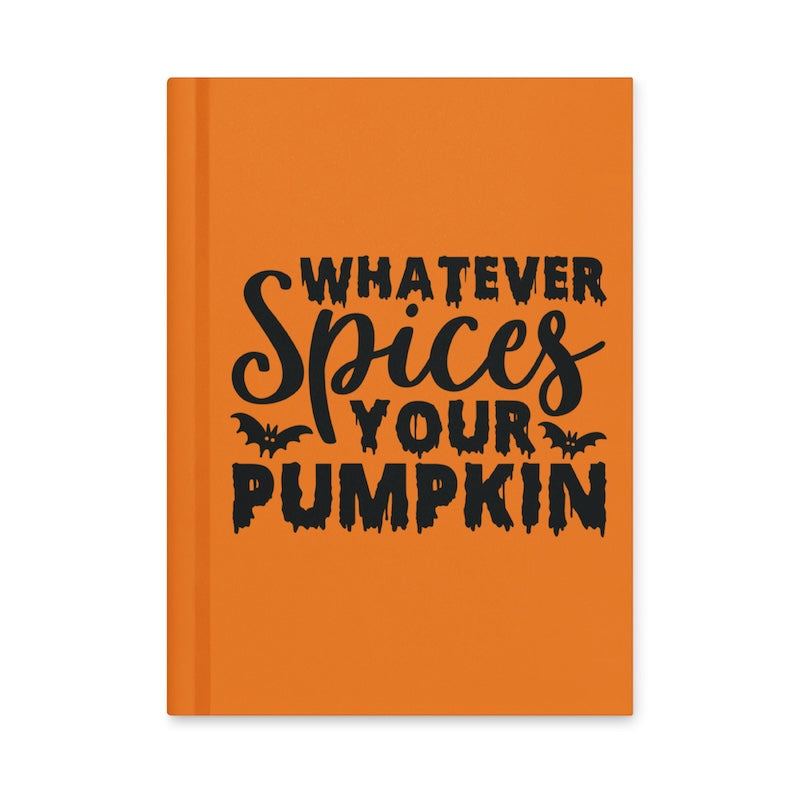 Orange notebook with black text and bat illustrations on a white background