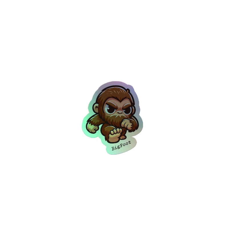 Sticker of a cartoon-like character labeled 'Bigfoot' on a white background