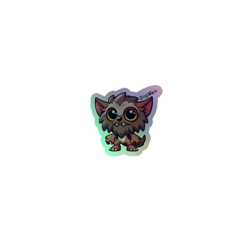 Sticker of a cartoon-like creature with glowing edges on a white background