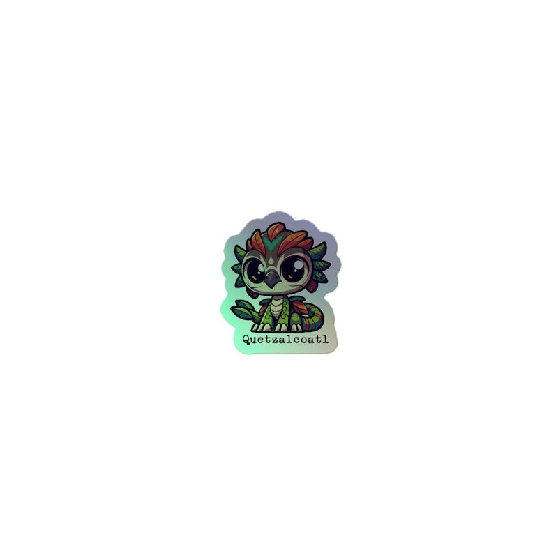 Colorful sticker of a character named 'Quetzalcoatl' on a white background