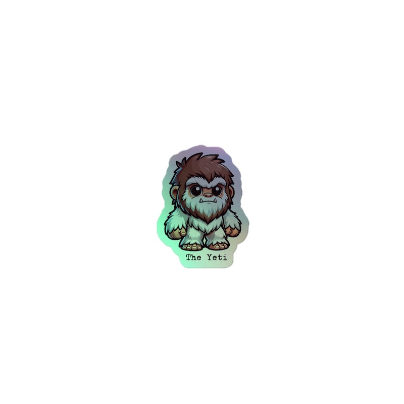 Glowing cartoon-style Yeti character on a white background