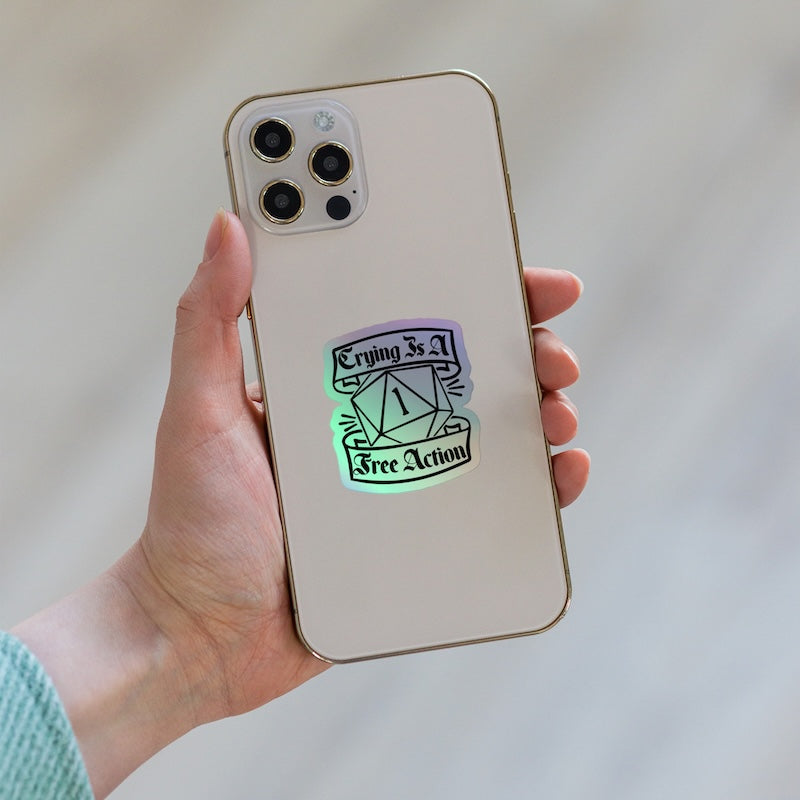Phone case with a glow-in-the-dark design held by a hand against a neutral background