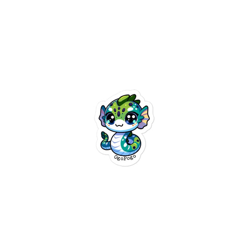 Cartoon dragon sticker with colorful design on a white background