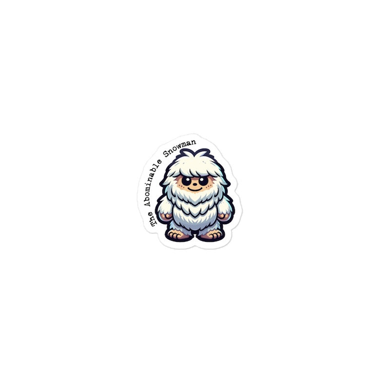 Cartoon-like yeti character with sunglasses on a white background