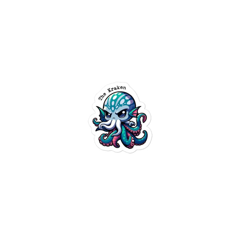 Colorful illustration of a kraken on a white background