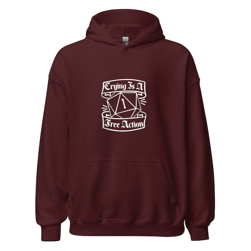 'Crying Is A Free Action' Classic Game Night Hoodie