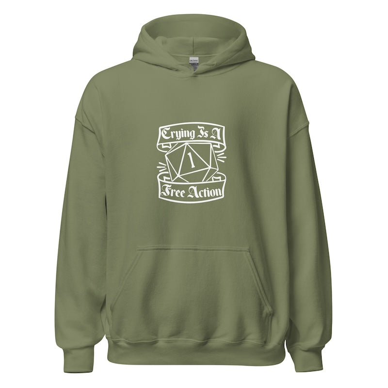 'Crying Is A Free Action' Classic Game Night Hoodie