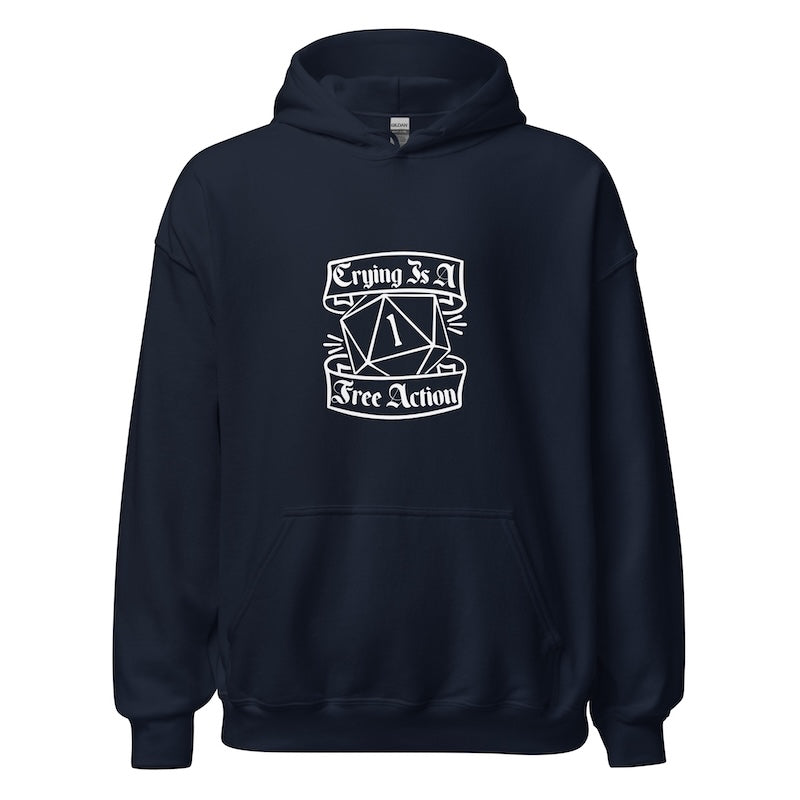 'Crying Is A Free Action' Classic Game Night Hoodie