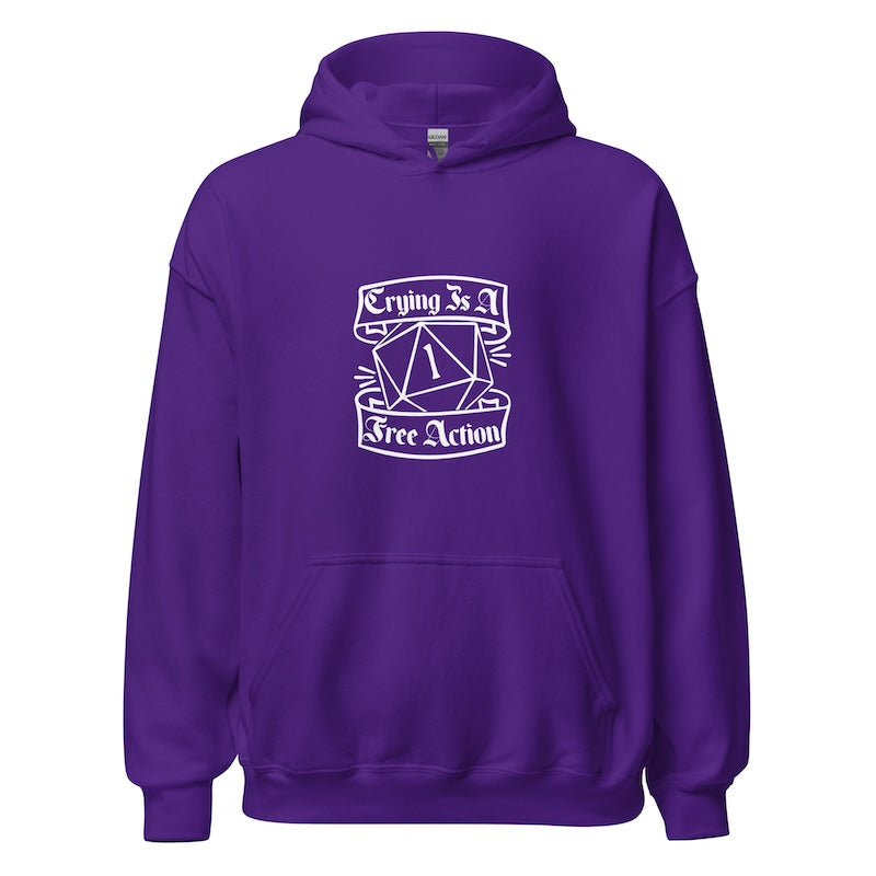 'Crying Is A Free Action' Classic Game Night Hoodie