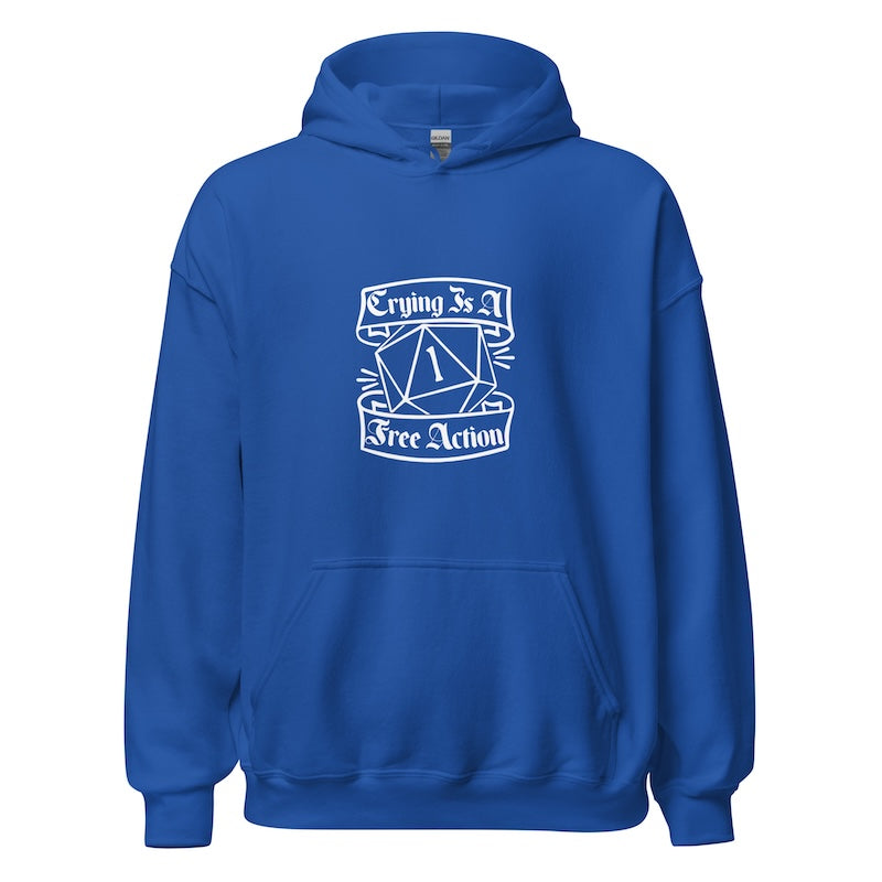 'Crying Is A Free Action' Classic Game Night Hoodie